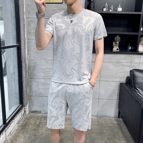 Men's Two Piece Summer Fashion Clothing Ice Silk T-Shirt Short Set Say It On Tees Now
