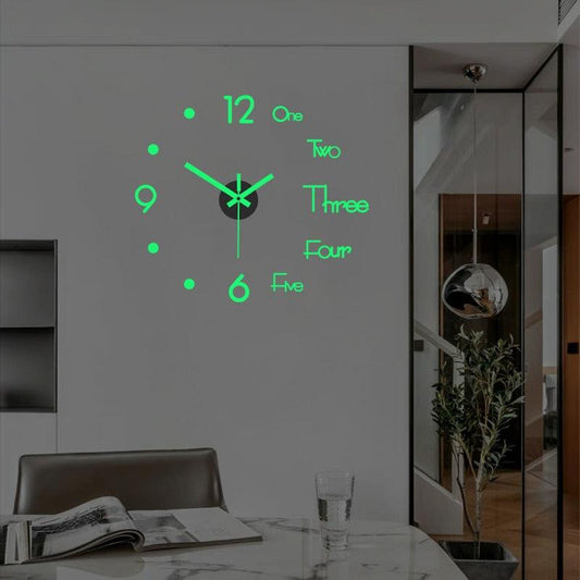 DIY Modern Large Wall Clocks Acrylic Mirror Stickers Quartz - Say It On Tees Now