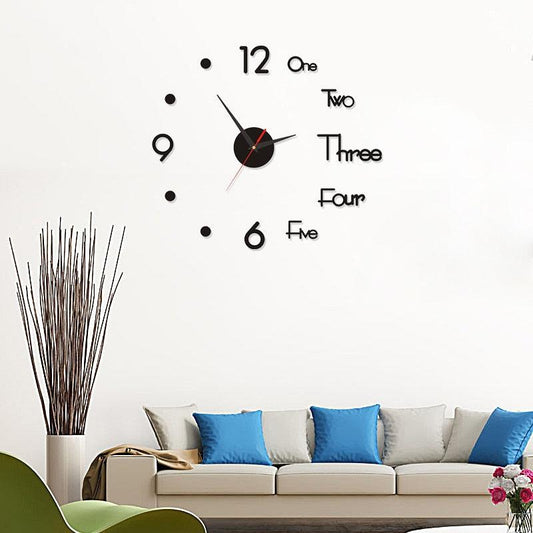 DIY Modern Large Wall Clocks Acrylic Mirror Stickers Quartz - Say It On Tees Now