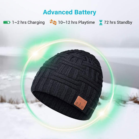 Unisex Knitted Outdoor Wireless Bluetooth Beanie Hat Earphone Hat - Say It On Tees Now