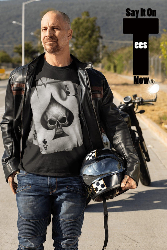Men's Aces and Skull T-Shirt Say It On Tees Now