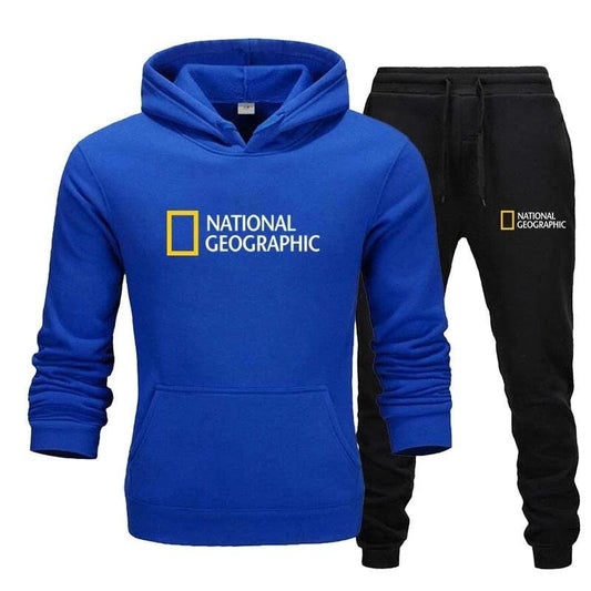 Men's National Geographic Sweatshirt And Pants Suit Hoodie 2 Piece Set - Say It On Tees Now
