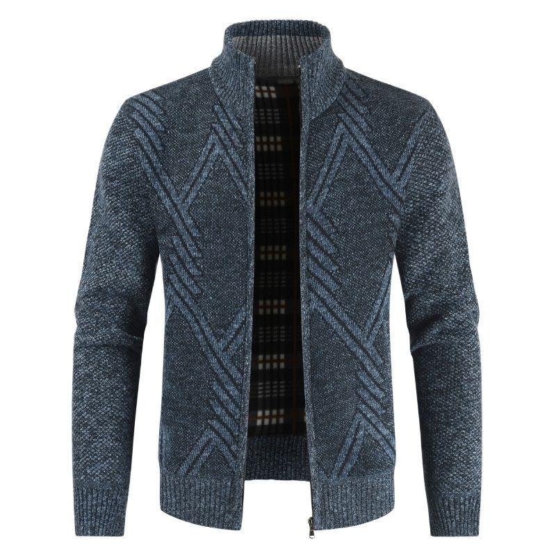 Men's Slim Fit Casual Stand Collar Zip Thick Fleece Winter Jacket Coats - Say It On Tees Now