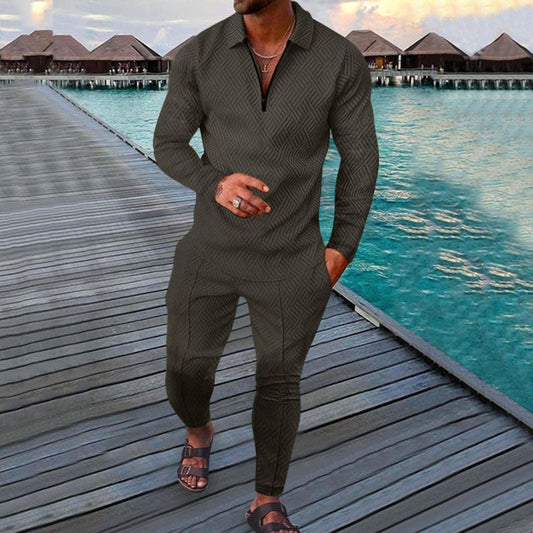 Men's Two Piece Fashion Suits V-Neck Long Sleeve - Say It On Tees Now
