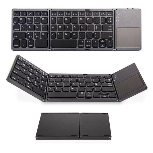 Portable Triple Folding Bluetooth Keyboard Wireless Mini Foldable Touchpad Keypad For IOS/Android/Windows Ipad Tablets. Say It On Tees Now