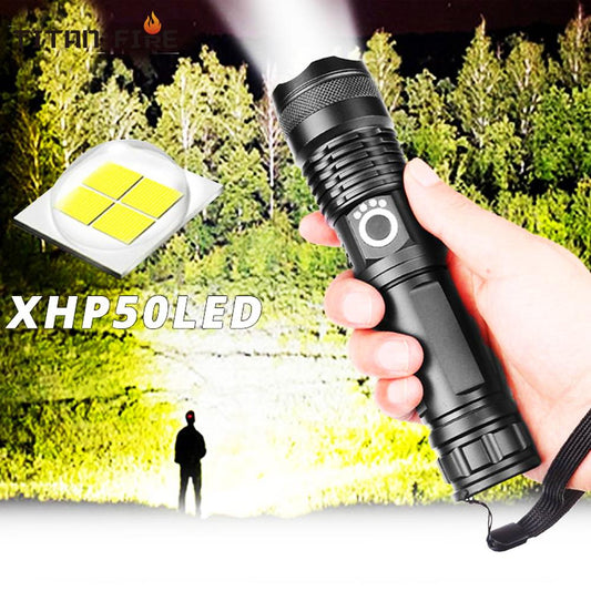 LED XHP50.2 Ultra Bright Most Powerful Flashlight USB Zoom Led Torch XHP50 18650 or 26650 Rechargeable Battery Say It On Tees Now