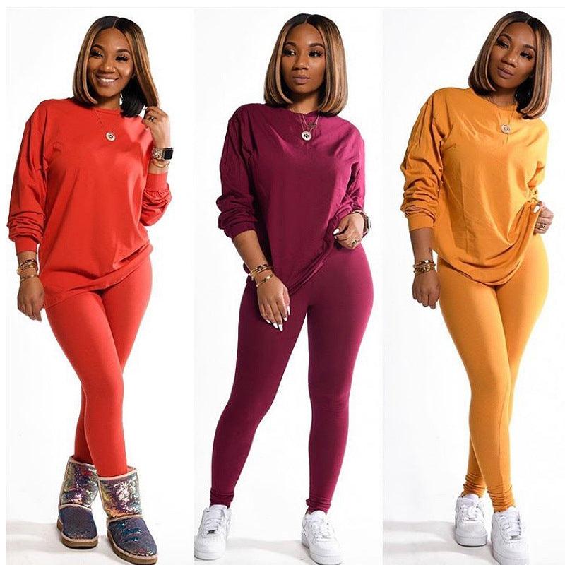 Women's Two Piece Casual Sweatshirt Jogger Pants Outfit cotton 2 Piece –  Say It On Tees Now